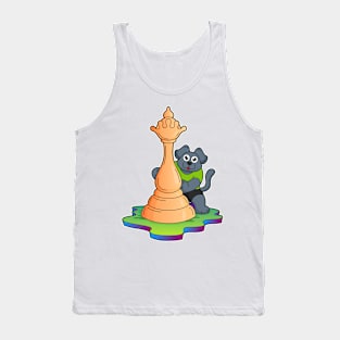 Dog at Chess with Chess piece Queen Tank Top